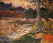Paul Gauguin Tahitians on the Riverbank oil painting on canvas